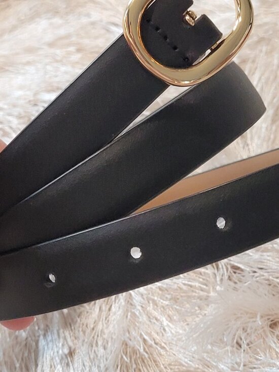 MIchael Kors Womens Leather Adjustable Belt Sz M Black